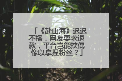 《赴山海》迟迟不播，网友要求退款，平台岂能挟偶像以拿捏粉丝？