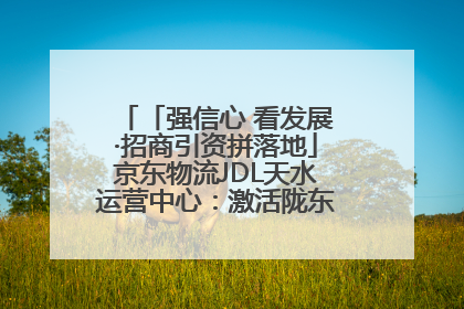 「强信心 看发展·招商引资拼落地」京东物流JDL天水运营中心：激活陇东南区域经济新引擎