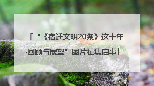 “《宿迁文明20条》这十年·回顾与展望”图片征集启事