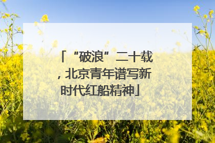 “破浪”二十载，北京青年谱写新时代红船精神