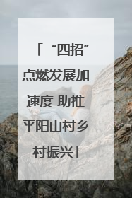 “四招”点燃发展加速度 助推平阳山村乡村振兴