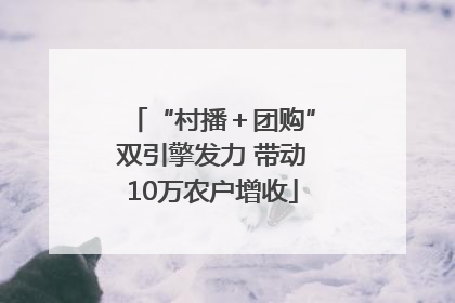 “村播＋团购”双引擎发力 带动10万农户增收