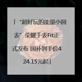 “超好玩的能量小圆表”荣耀手表Fit正式发布 国补到手价424.15元起