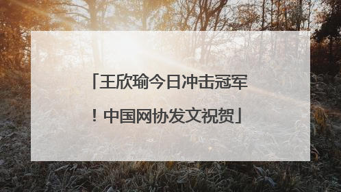 王欣瑜今日冲击冠军！中国网协发文祝贺