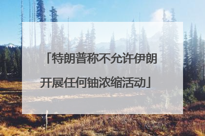 特朗普称不允许伊朗开展任何铀浓缩活动