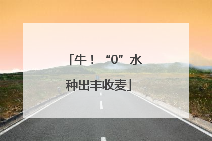 牛！“0”水种出丰收麦