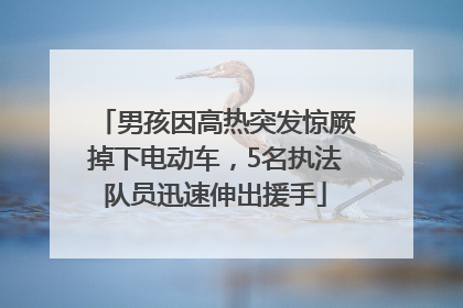 男孩因高热突发惊厥掉下电动车，5名执法队员迅速伸出援手