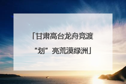 甘肃高台龙舟竞渡“划”亮荒漠绿洲
