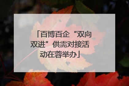 百博百企“双向双进”供需对接活动在蓉举办