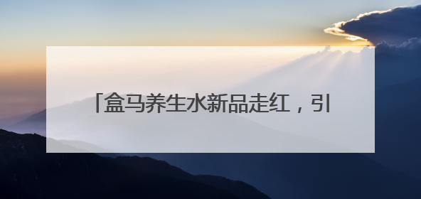 盒马养生水新品走红，引领“水替式养生”新风尚