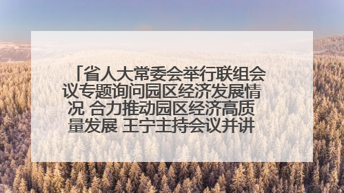 省人大常委会举行联组会议专题询问园区经济发展情况 合力推动园区经济高质量发展 王宁主持会议并讲话 王予波带队到会应询