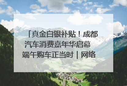 真金白银补贴！成都汽车消费嘉年华启幕 端午购车正当时｜网络中国节·端午