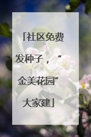 社区免费发种子，“金美花园”大家建