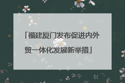福建厦门发布促进内外贸一体化发展新举措