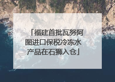 福建首批瓦努阿图进口保税冷冻水产品在石狮入仓