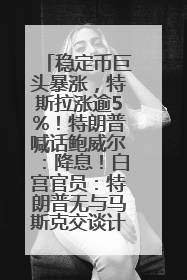 稳定币巨头暴涨，特斯拉涨逾5%！特朗普喊话鲍威尔：降息！白宫官员：特朗普无与马斯克交谈计划，他正考虑卖掉红色特斯拉