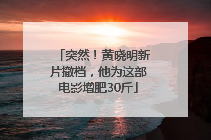 突然！黄晓明新片撤档，他为这部电影增肥30斤