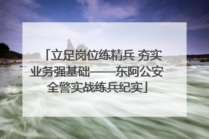 立足岗位练精兵 夯实业务强基础——东阿公安全警实战练兵纪实