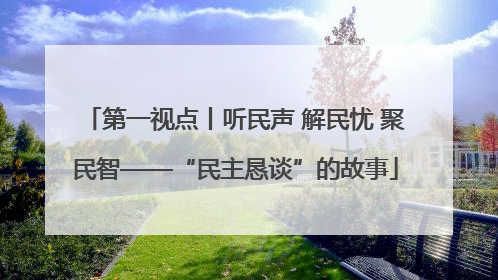 第一视点丨听民声 解民忧 聚民智——“民主恳谈”的故事