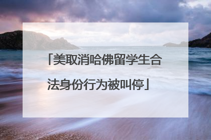 美取消哈佛留学生合法身份行为被叫停