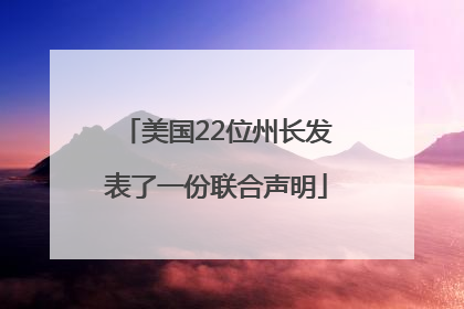 美国22位州长发表了一份联合声明