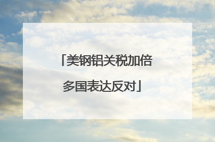 美钢铝关税加倍 多国表达反对