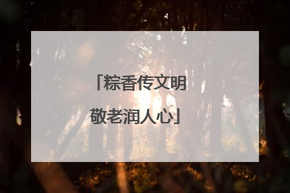 粽香传文明 敬老润人心