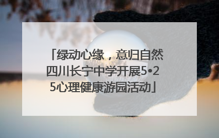 绿动心缘，意归自然 四川长宁中学开展5•25心理健康游园活动