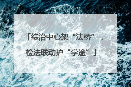 综治中心架“法桥”，检法联动护“学途”