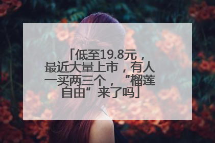 低至19.8元，最近大量上市，有人一买两三个，“榴莲自由”来了吗