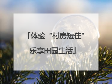 体验“村房短住” 乐享田园生活