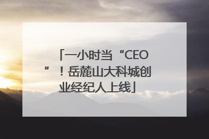 一小时当“CEO”！岳麓山大科城创业经纪人上线