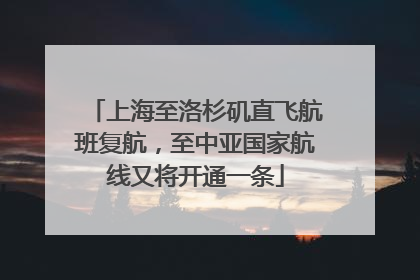 上海至洛杉矶直飞航班复航，至中亚国家航线又将开通一条