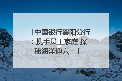 中国银行襄阳分行：携手员工家庭 探秘海洋迎六一