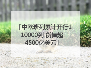 中欧班列累计开行110000列 货值超4500亿美元