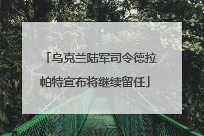 乌克兰陆军司令德拉帕特宣布将继续留任
