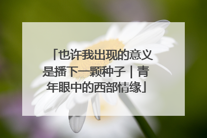 也许我出现的意义是播下一颗种子｜青年眼中的西部情缘