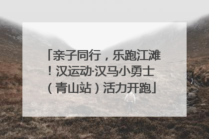 亲子同行，乐跑江滩！汉运动·汉马小勇士（青山站）活力开跑