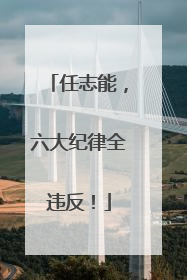 任志能，六大纪律全违反！