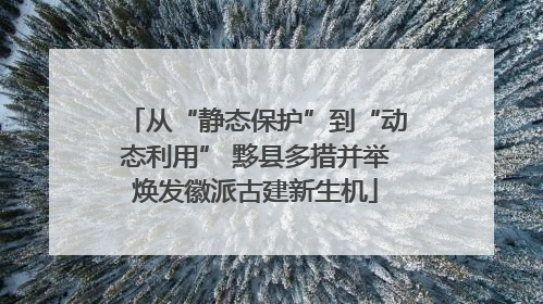 从“静态保护”到“动态利用” 黟县多措并举焕发徽派古建新生机