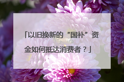 以旧换新的“国补”资金如何抵达消费者？