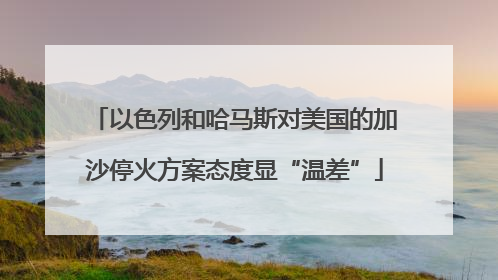 以色列和哈马斯对美国的加沙停火方案态度显“温差”