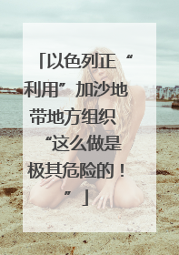 以色列正“利用”加沙地带地方组织  “这么做是极其危险的！”