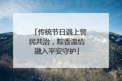 传统节日遇上警民共治，粽香温情融入平安守护