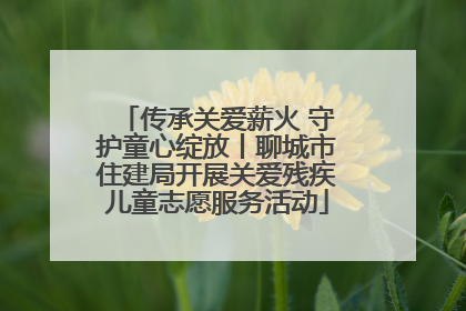 传承关爱薪火 守护童心绽放丨聊城市住建局开展关爱残疾儿童志愿服务活动