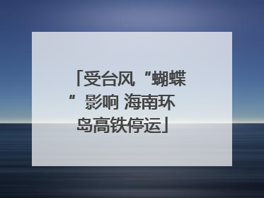 受台风“蝴蝶”影响 海南环岛高铁停运