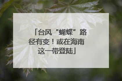 台风“蝴蝶”路径有变！或在海南这一带登陆