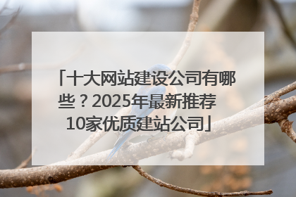 十大网站建设公司有哪些？2025年最新推荐10家优质建站公司