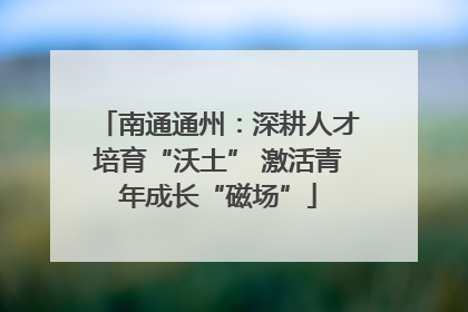 南通通州：深耕人才培育“沃土” 激活青年成长“磁场”