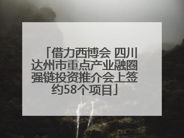 借力西博会 四川达州市重点产业融圈强链投资推介会上签约58个项目